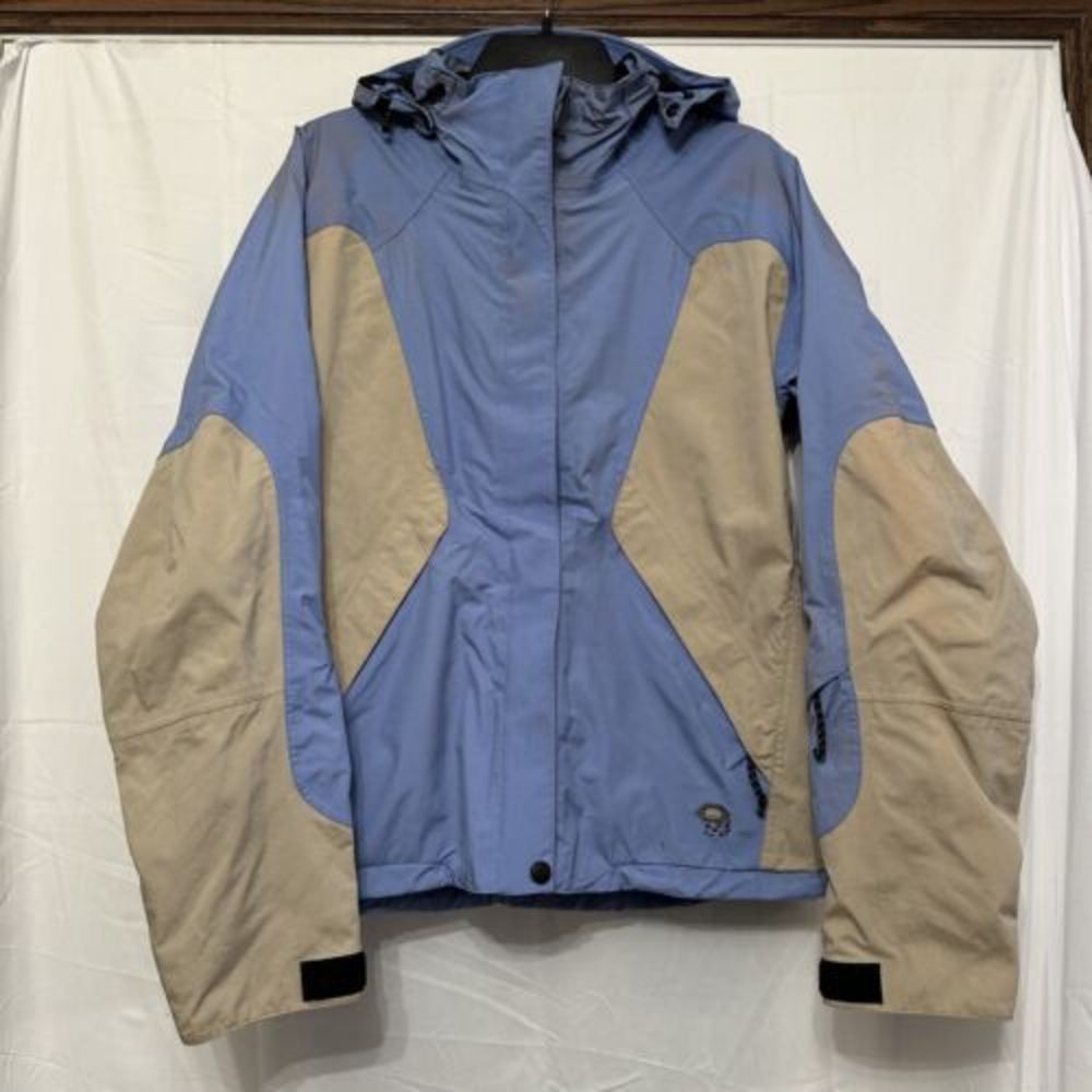 Mountain Hardwear Conduit Ski Snowboard Jacket Blue Tan Hood Women's Size‎ 8
